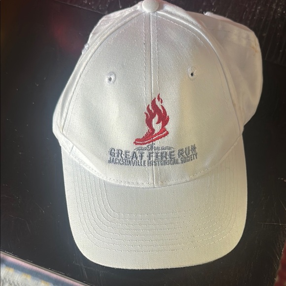 White Cap with Red and Blue Embroidery - Picture 1 of 1